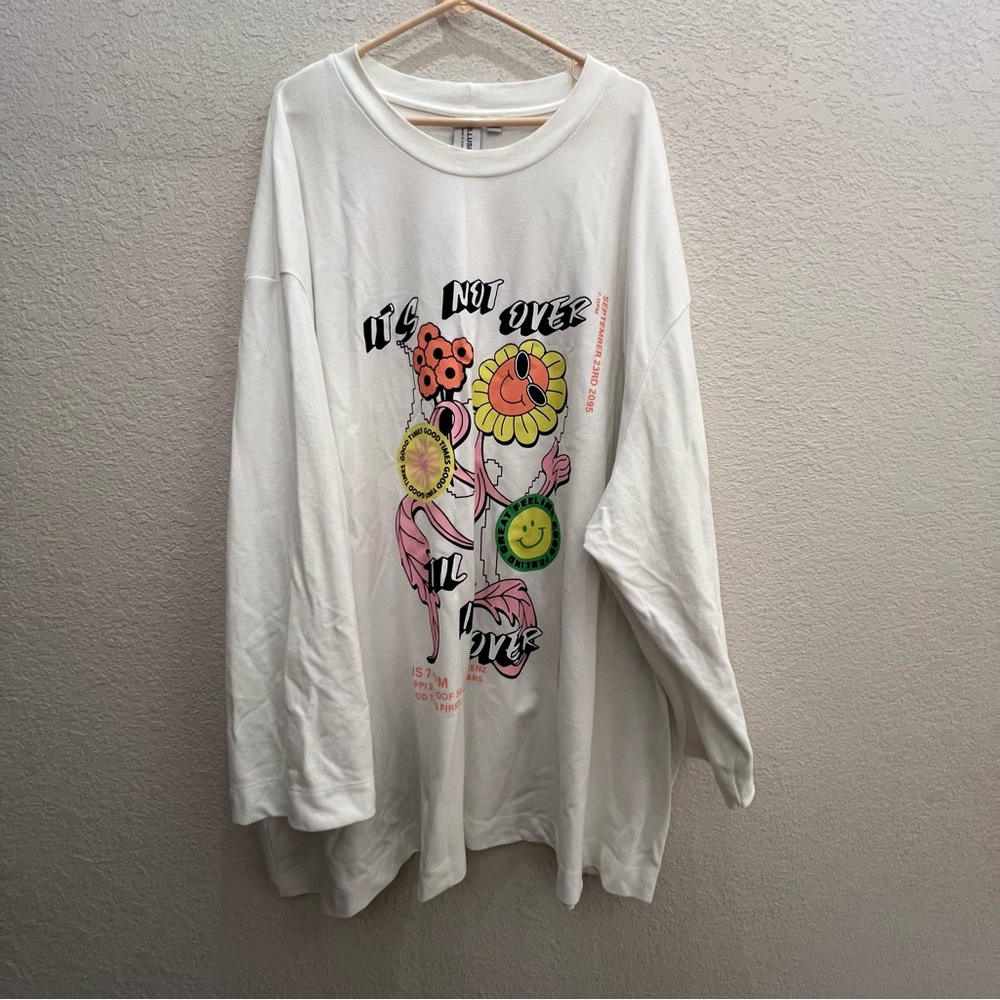 Collusion Graphic Long Sleeve Sweatshirt
